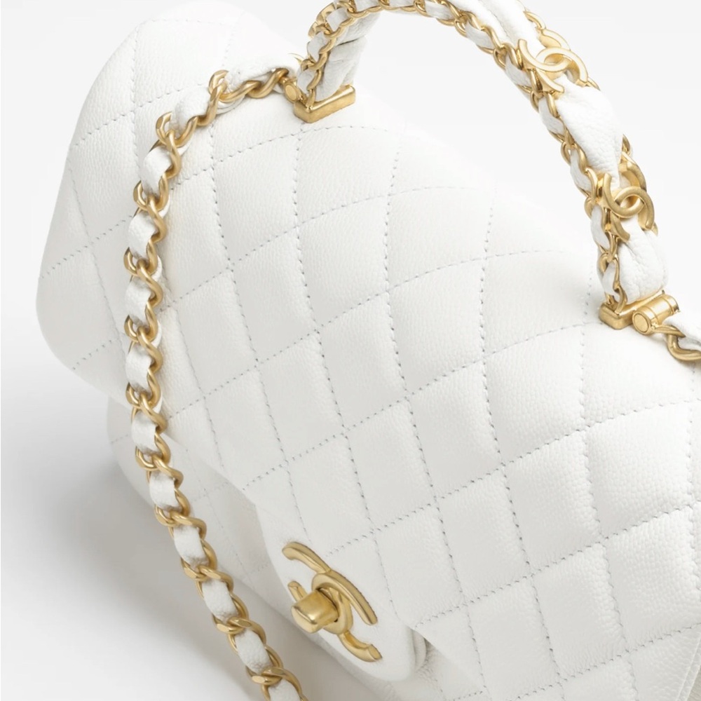 Authentic Brand New Chanel Mini Classic Flap White Crossbody Bag Gold HW